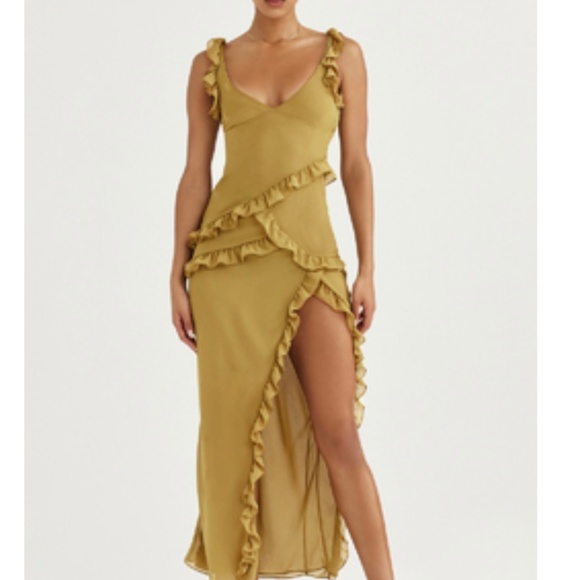 House of CB Dresses House Of Cb Olive Ruffle Maxi Dress Poshmark